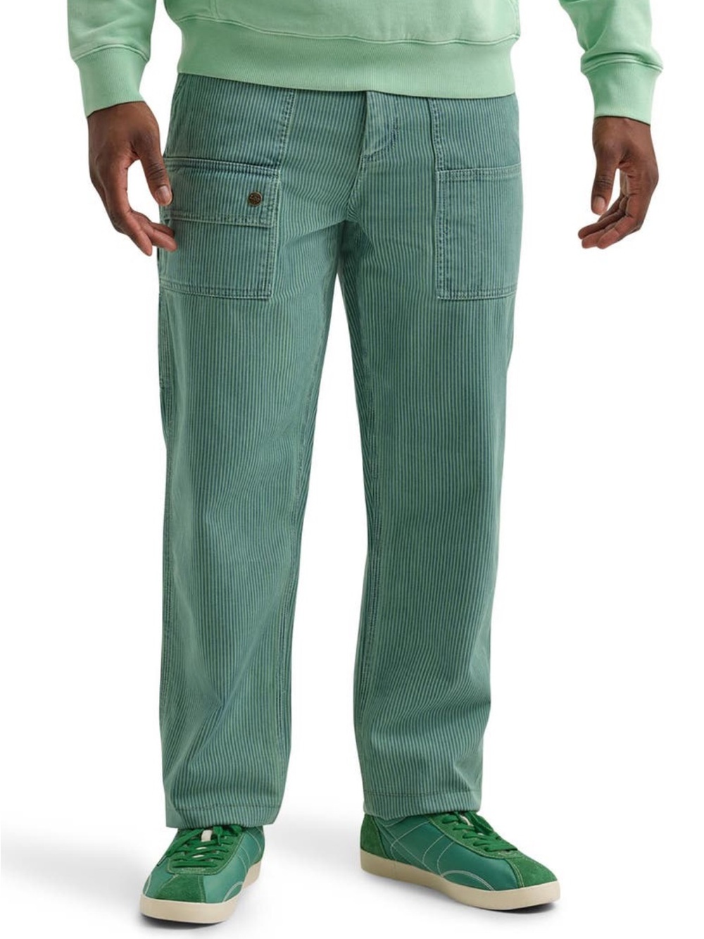 NWT SOLDOUT Lee x Crayola Magic Mint 30x32 Loose Straight Carpenter Stripe Jeans